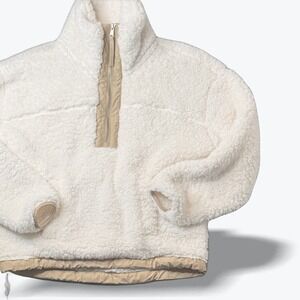 Abercrombie Fitch Women Small Deep Pile Sherpa Fleece Y2K Half Zip Pullover Mall